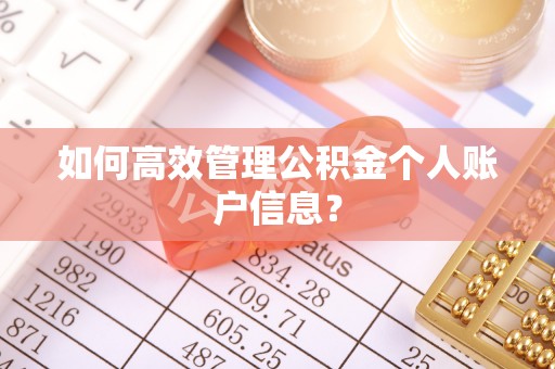 城厢如何高效管理公积金个人账户信息？